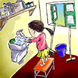 Trabalho doméstico - fonte: Rede Mocoronga